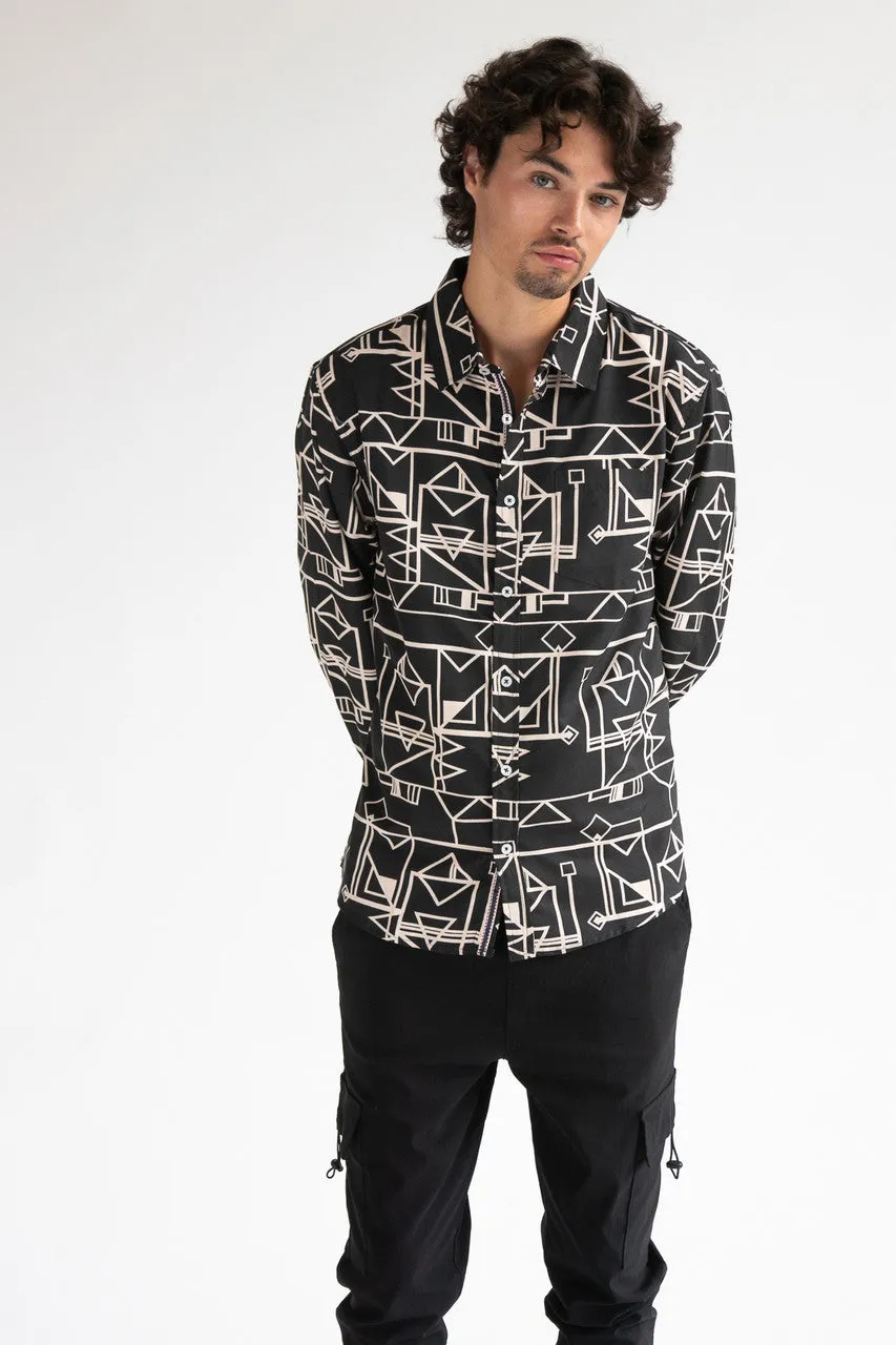 70's Geometric Button Up Shirt