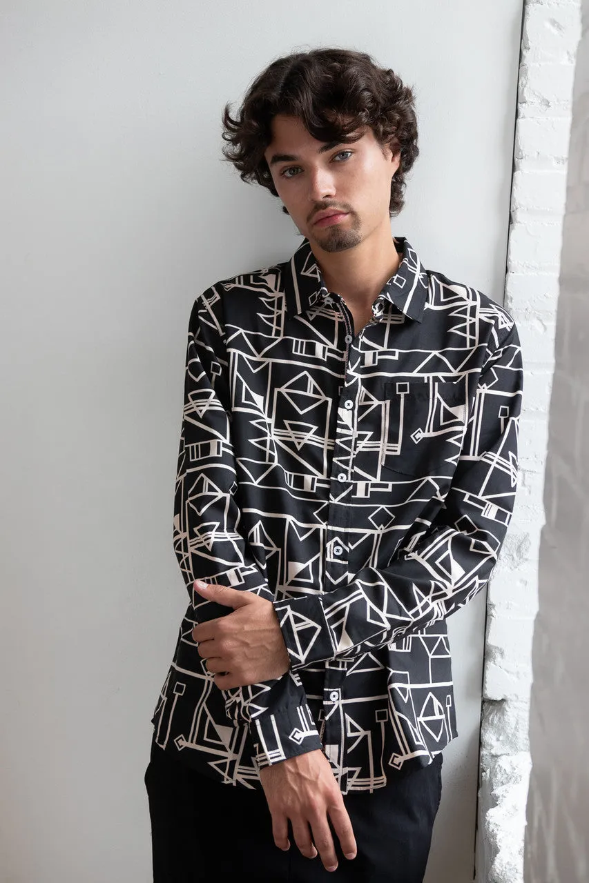 70's Geometric Button Up Shirt