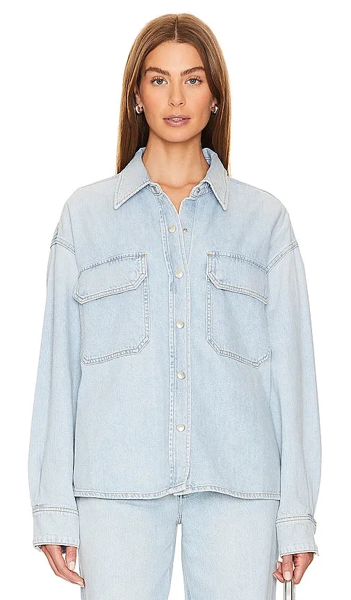 AGOLDE Gwen Slice Shirt in Blue