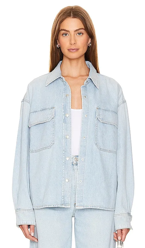 AGOLDE Gwen Slice Shirt in Blue