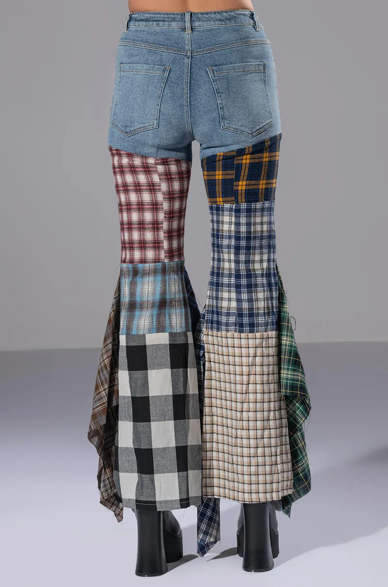 ALEXA PLAID JEANS