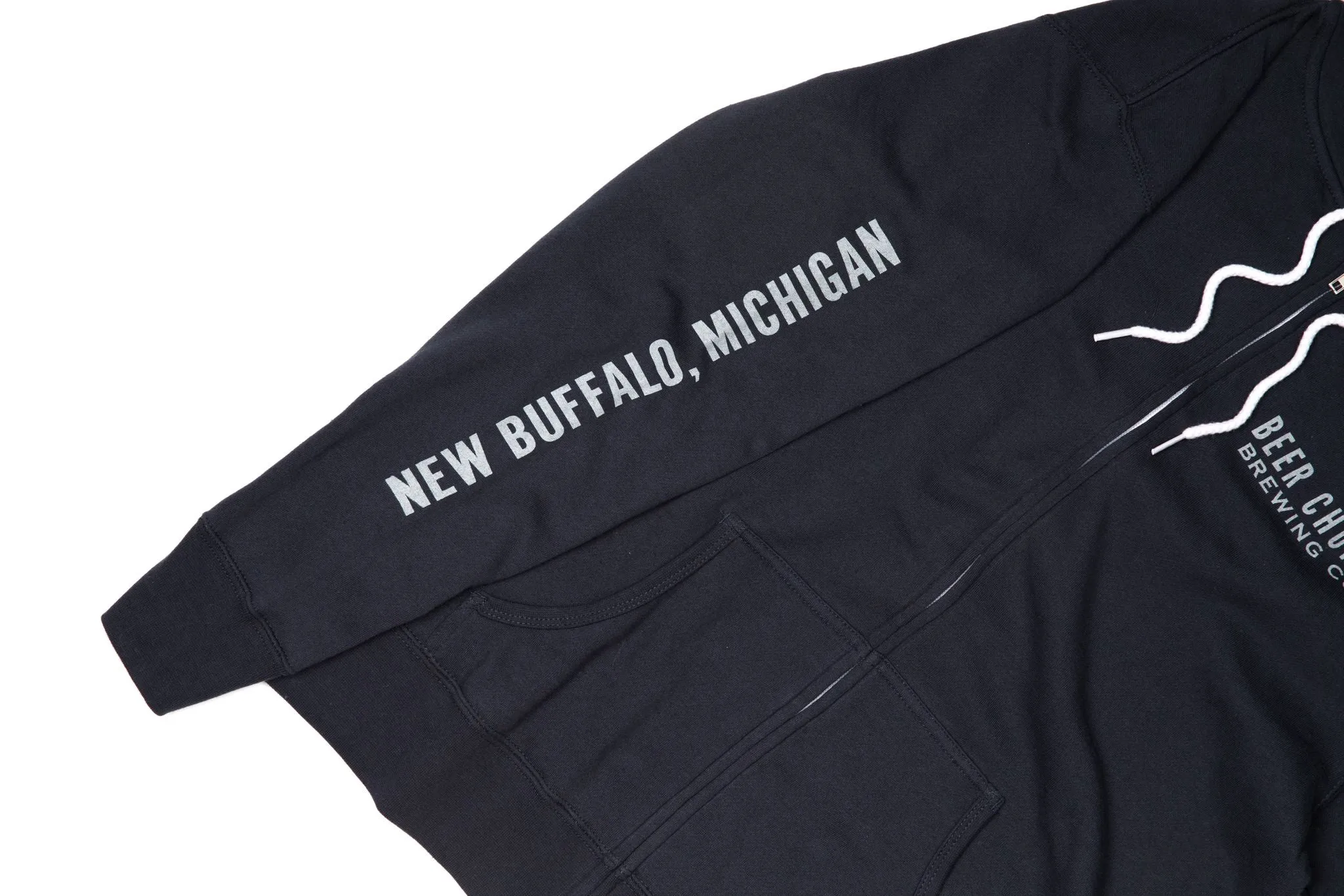 Beer Church Retro Logo Brewery Zip Up Hoodie Sweatshirt | Vintage Full Zip Hoodies