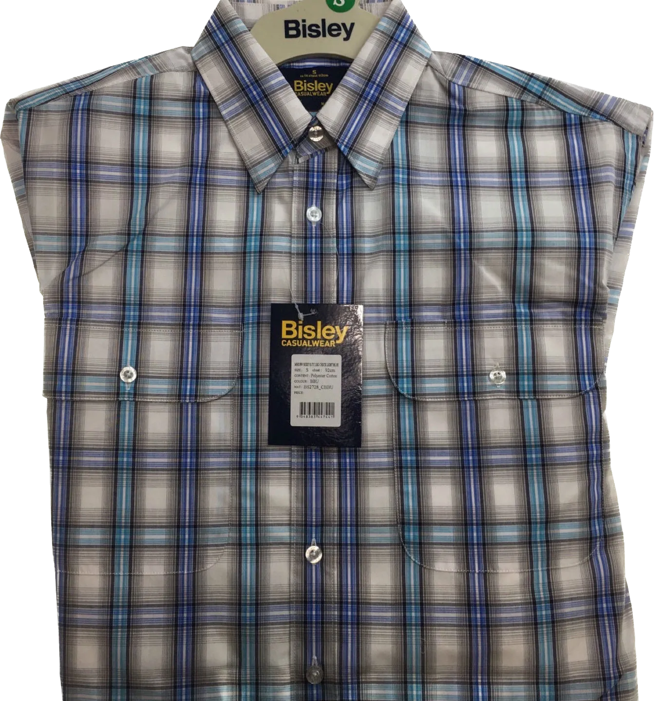 BISLEY SHORT SLEEVE SHIRT Everyday Casual Business Work Cotton Blend Check