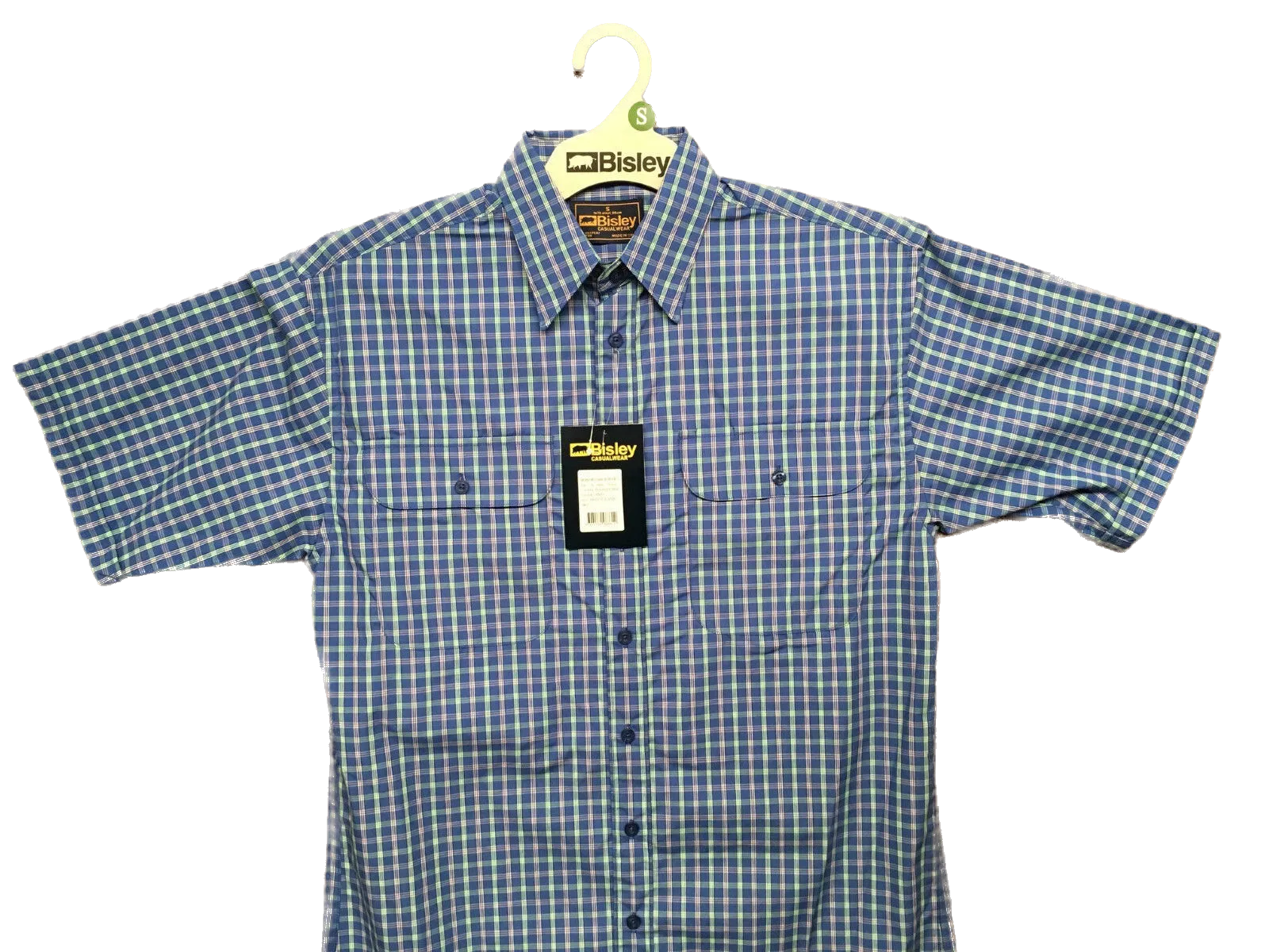 BISLEY SHORT SLEEVE SHIRT Everyday Casual Business Work Cotton Blend Check