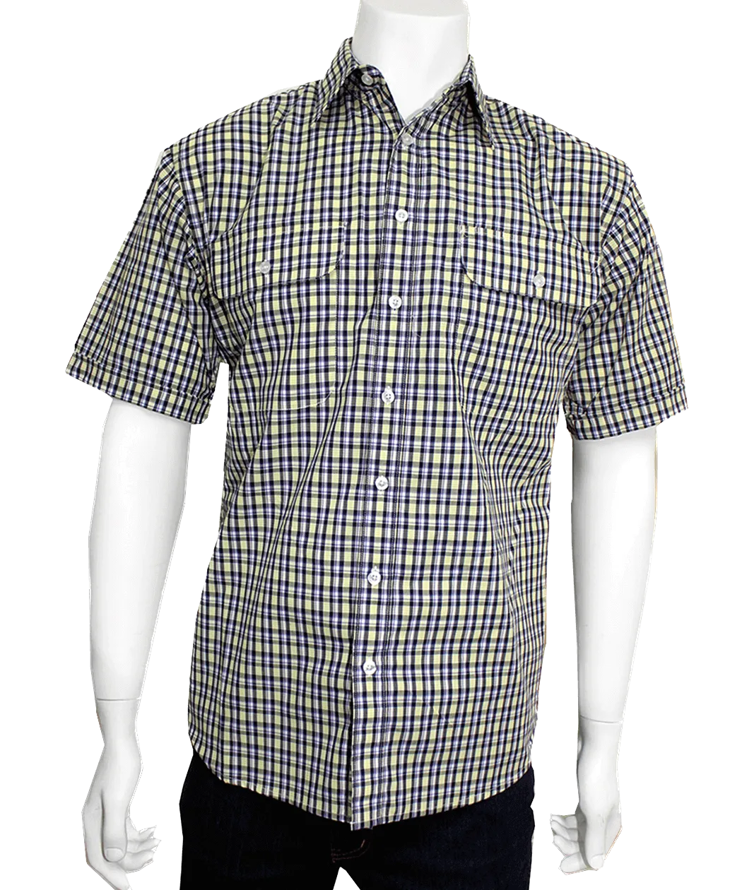 BISLEY SHORT SLEEVE SHIRT Everyday Casual Business Work Cotton Blend Check