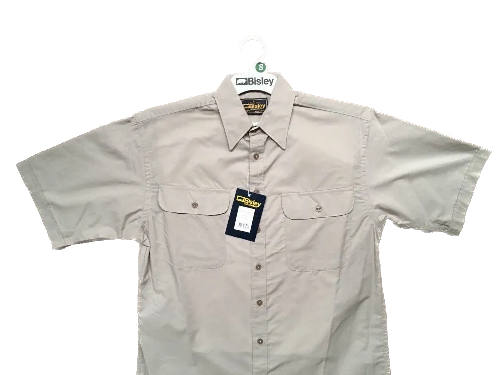 BISLEY SHORT SLEEVE SHIRT Everyday Casual Business Work Cotton Blend Check