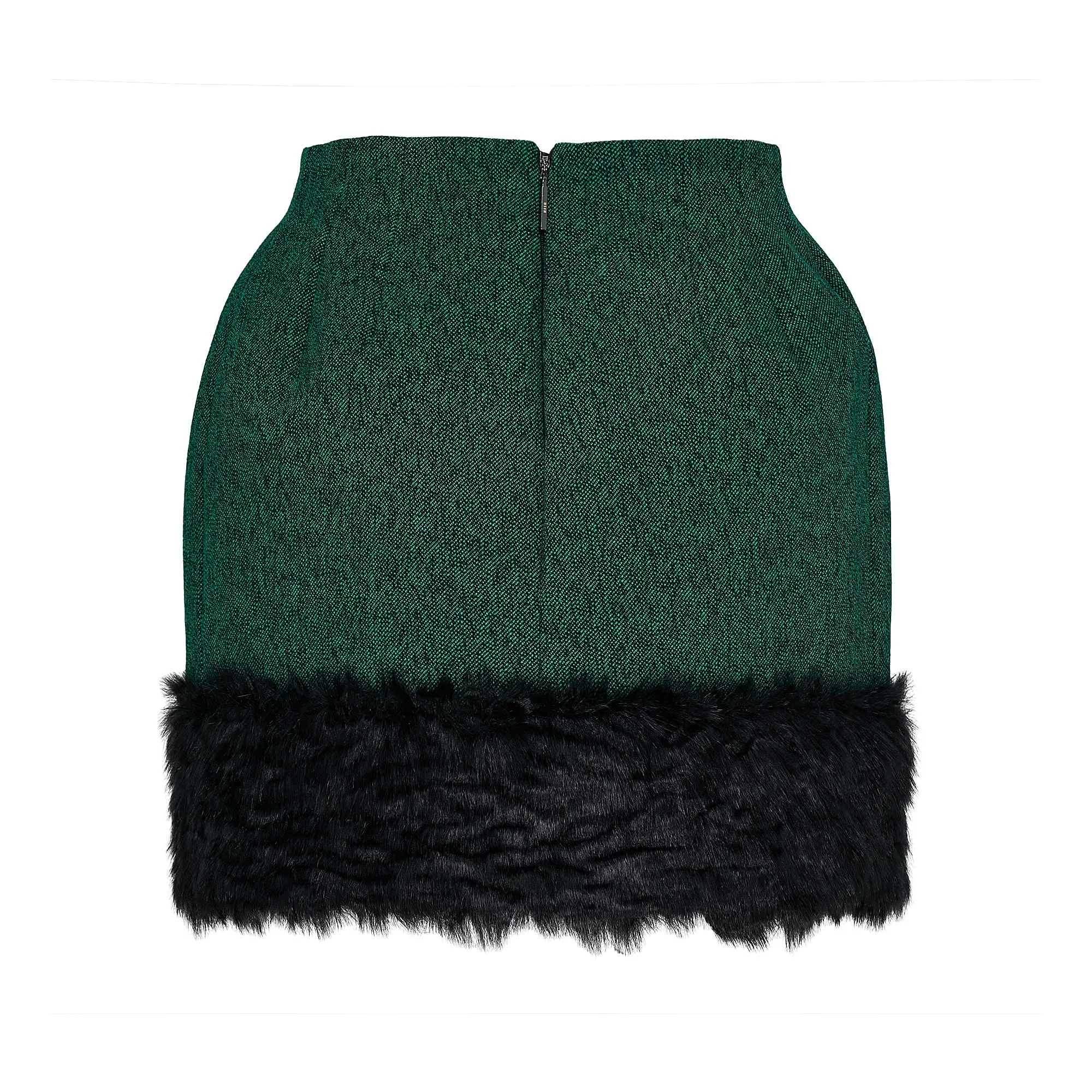 Blended Wool Mini Skirt