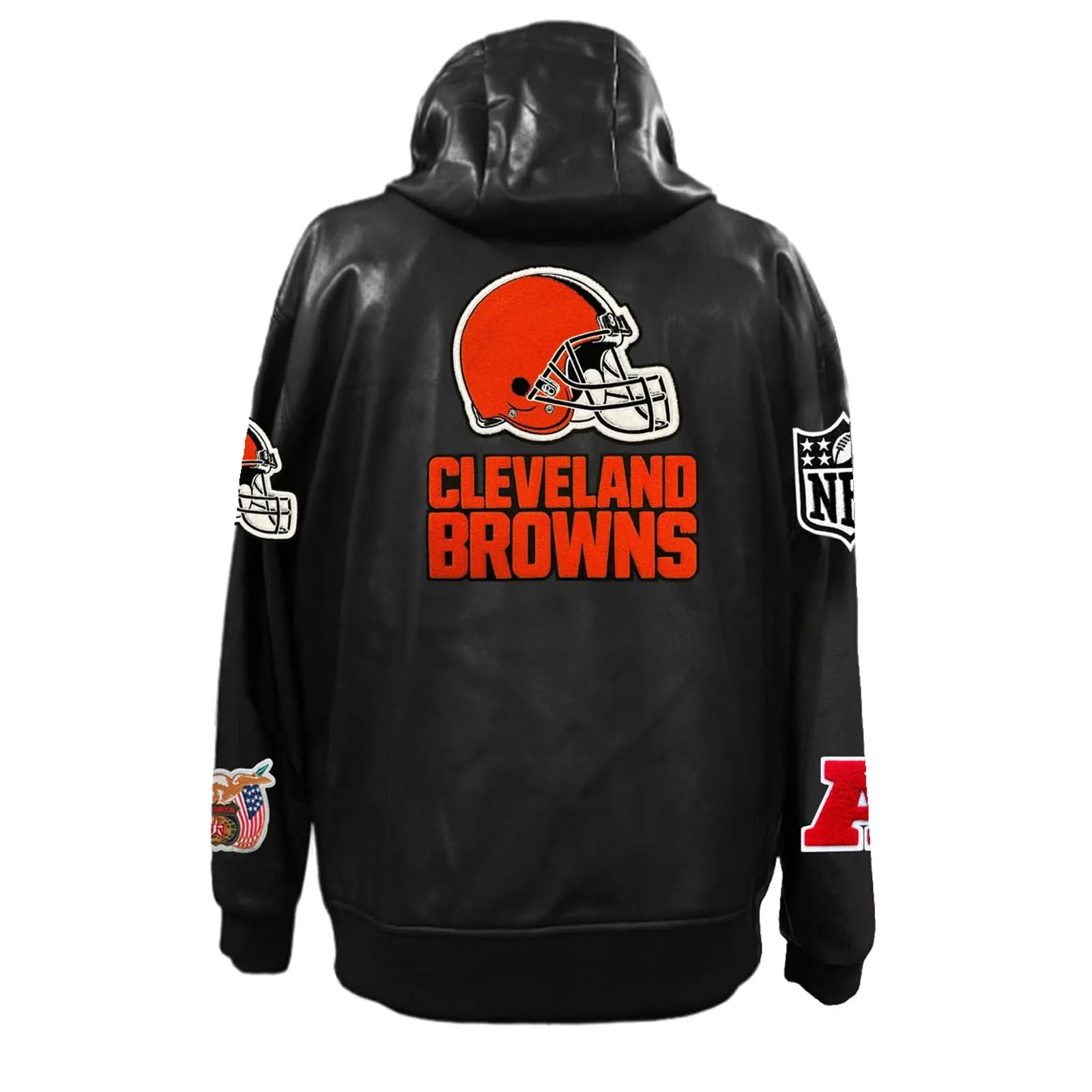 CLEVELAND BROWNS LIGHTWEIGHT VEGAN ZIP-UP HOODED JACKET