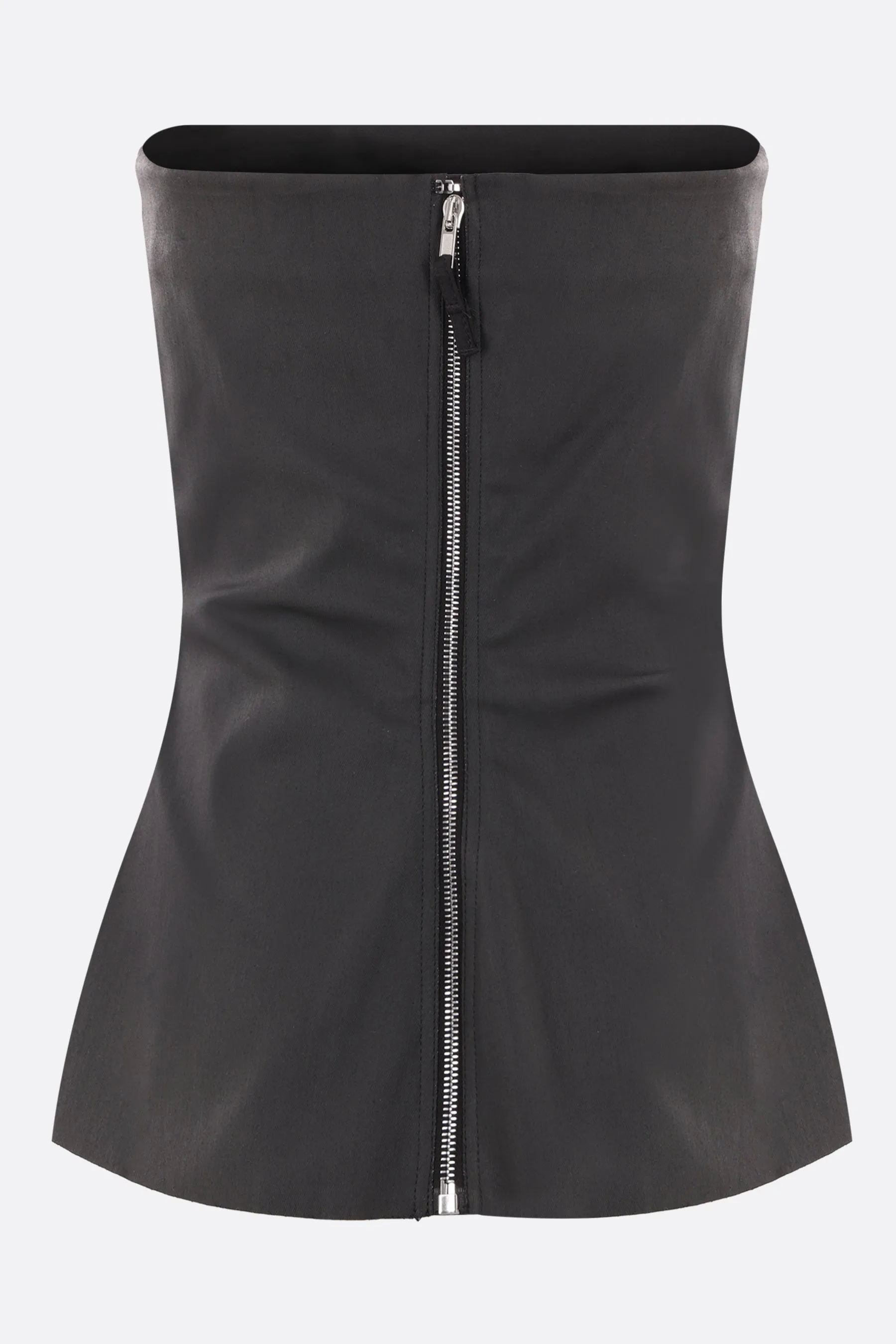 coated denim bustier top