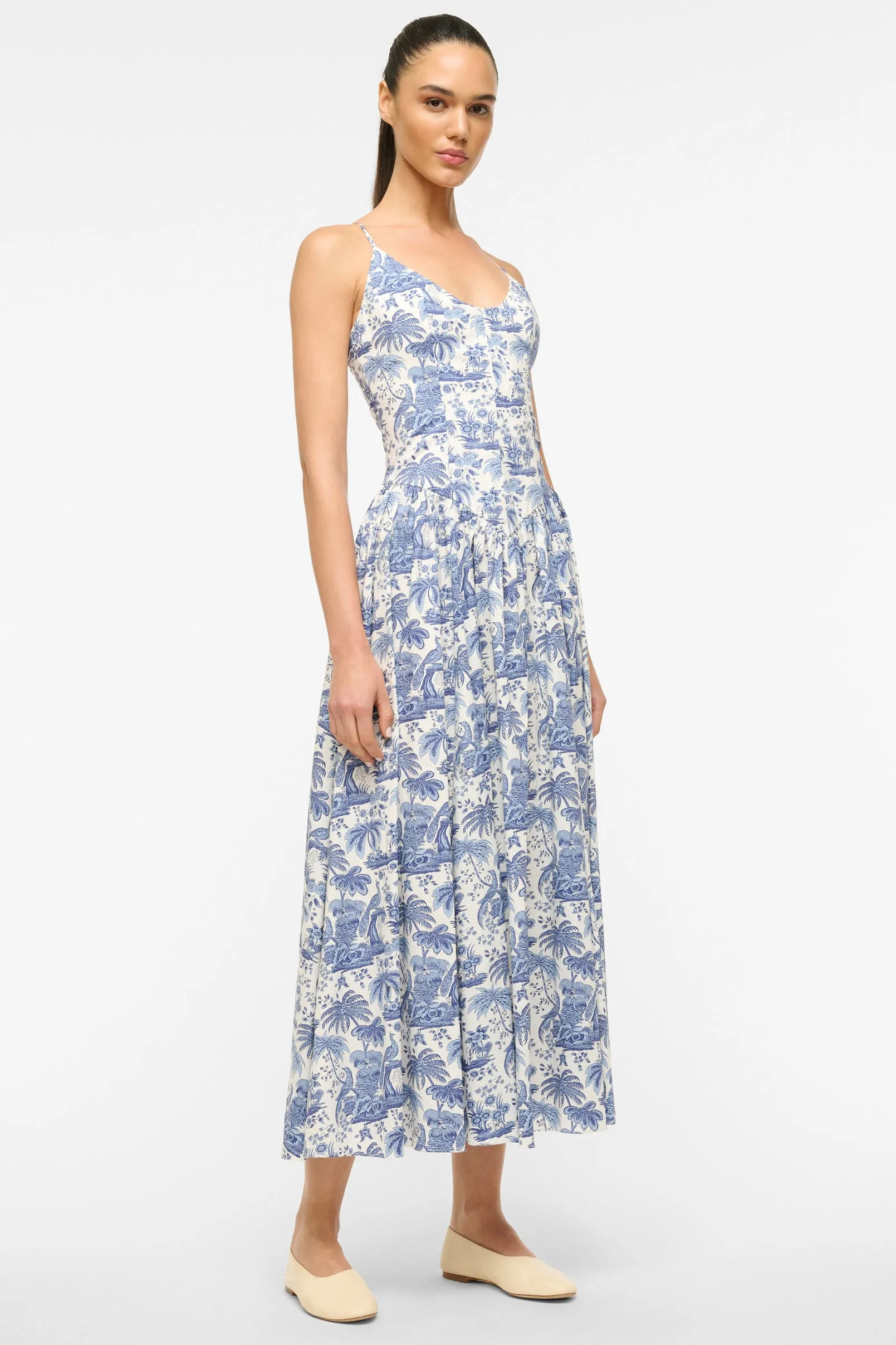 Dena Dress Blue Toile