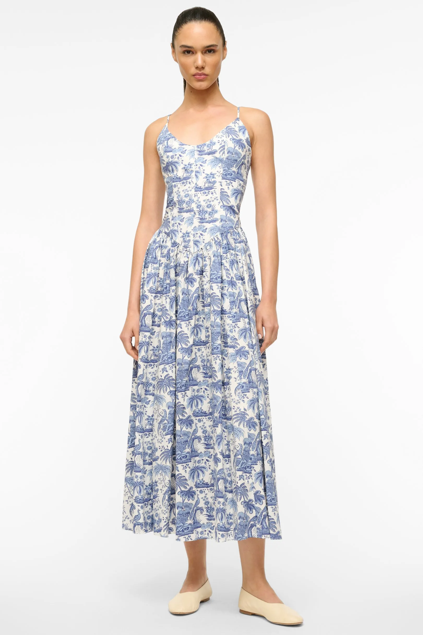 Dena Dress Blue Toile