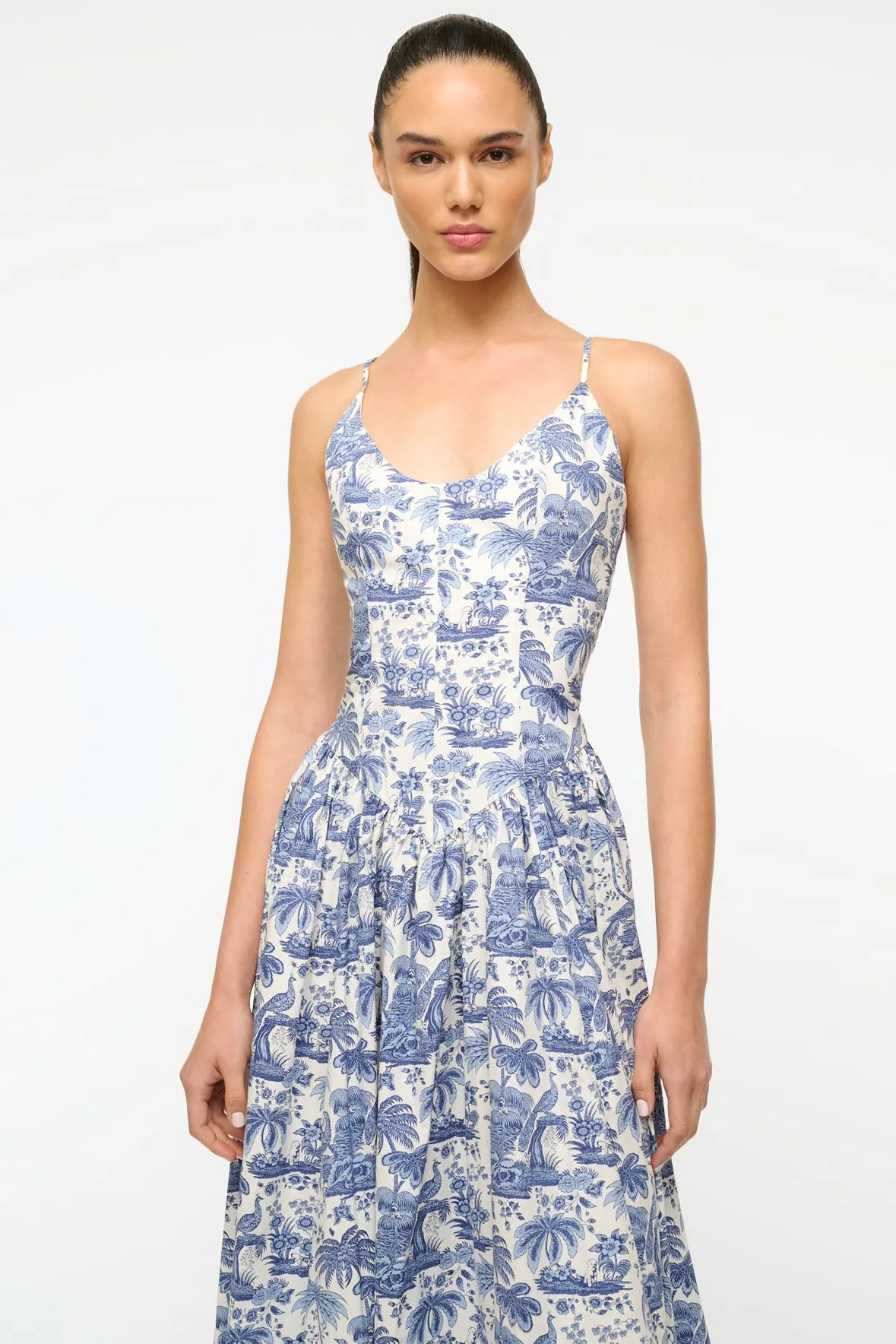 Dena Dress Blue Toile
