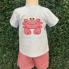 Embroidered Crab Short Set