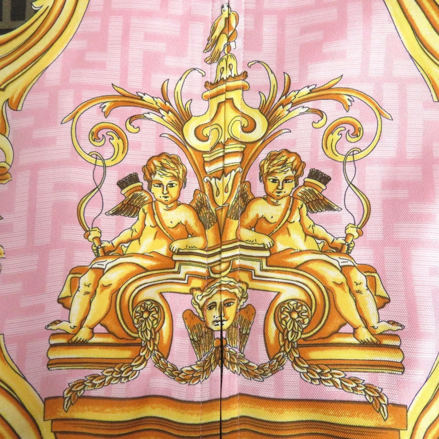 Fendi Versace Silk Cotton Blouson Pink 48