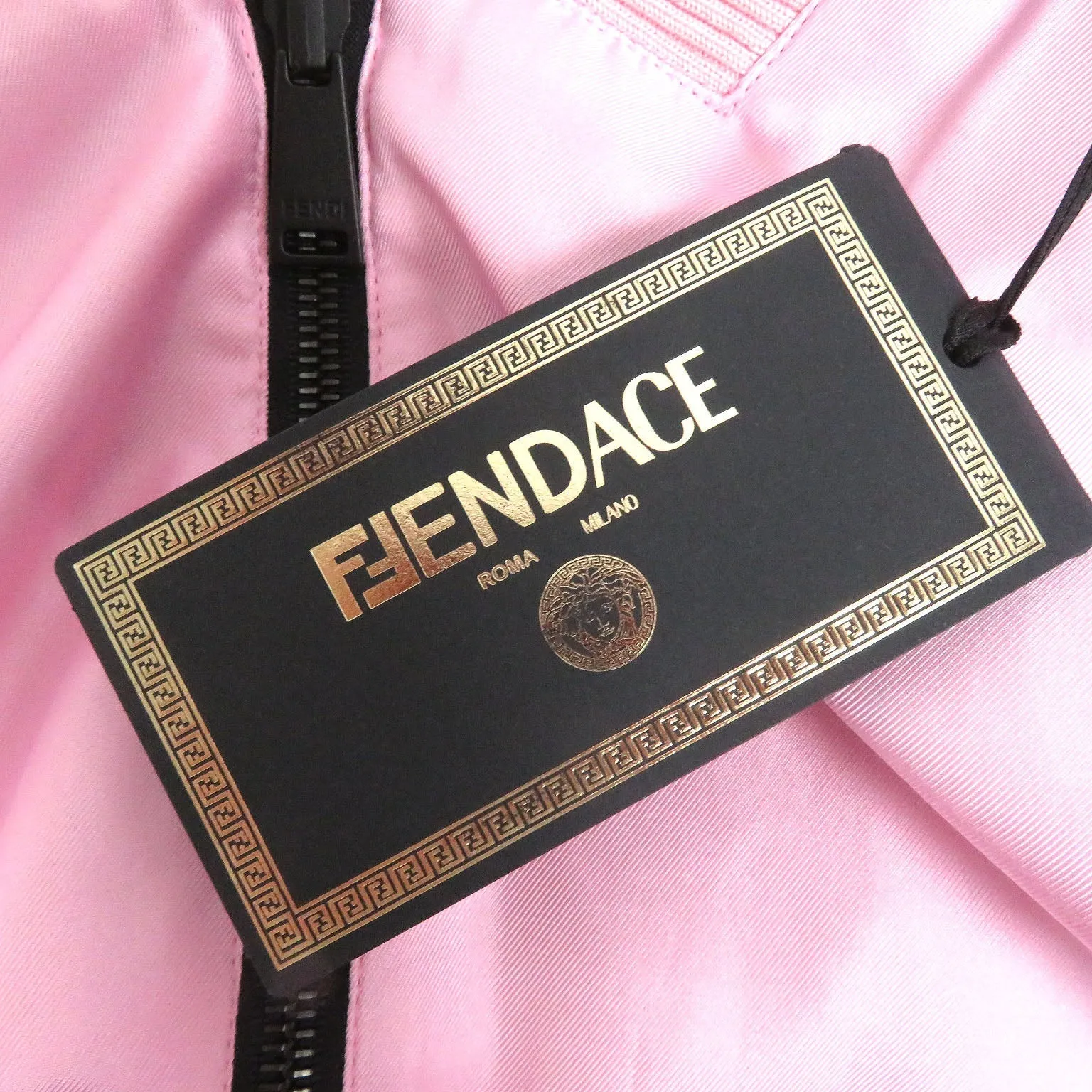 Fendi Versace Silk Cotton Blouson Pink 48