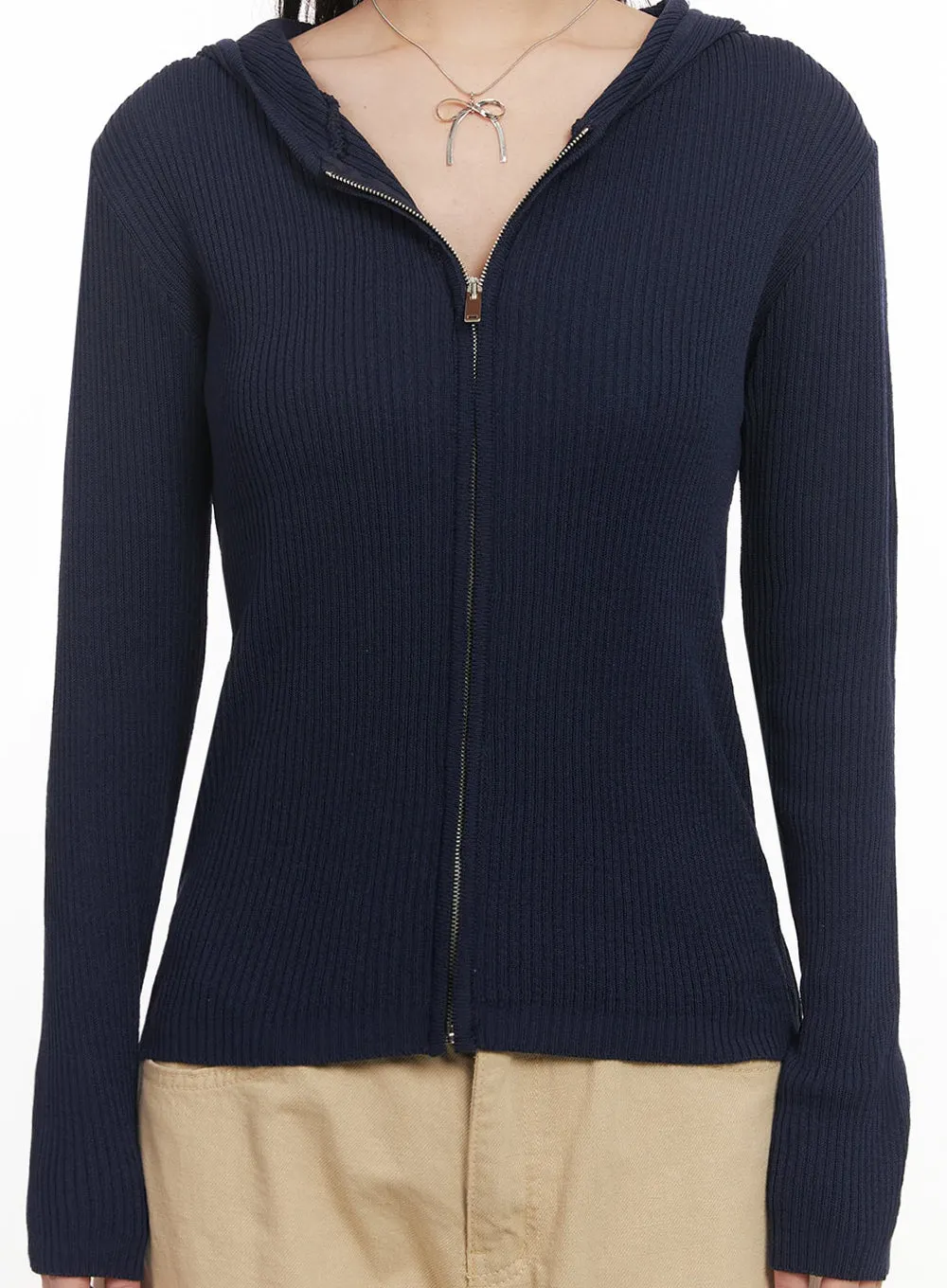 Hooded Zip-Up Cardigan IM524