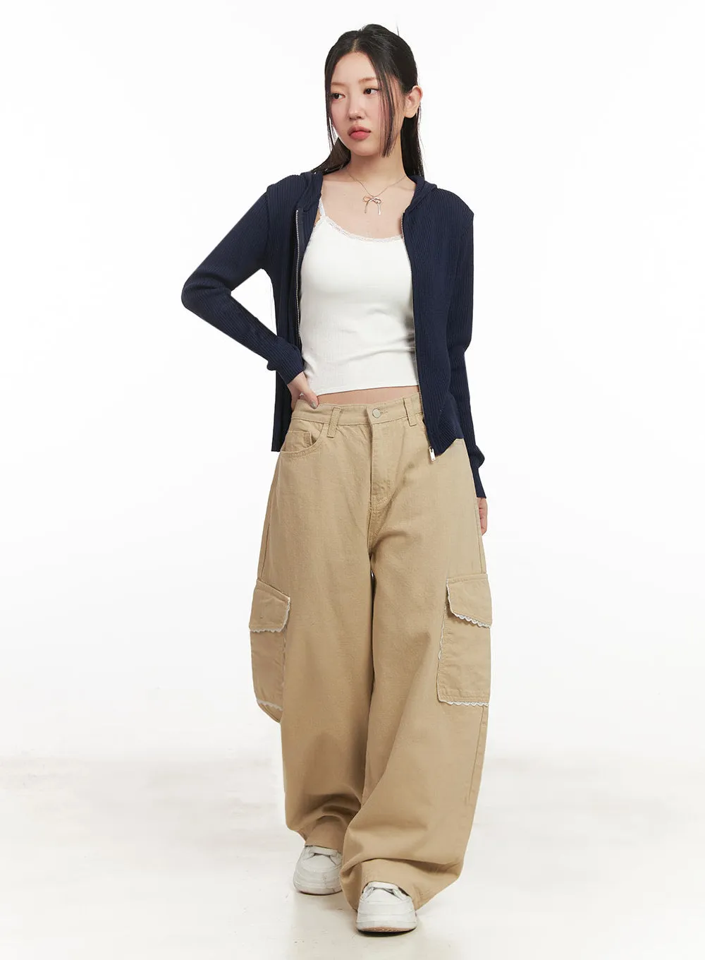 Hooded Zip-Up Cardigan IM524