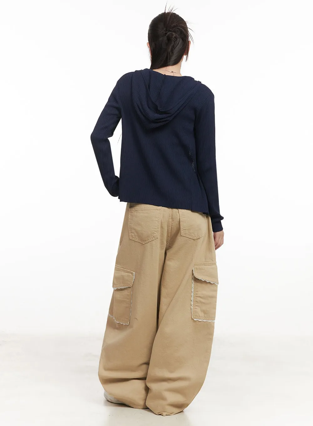 Hooded Zip-Up Cardigan IM524