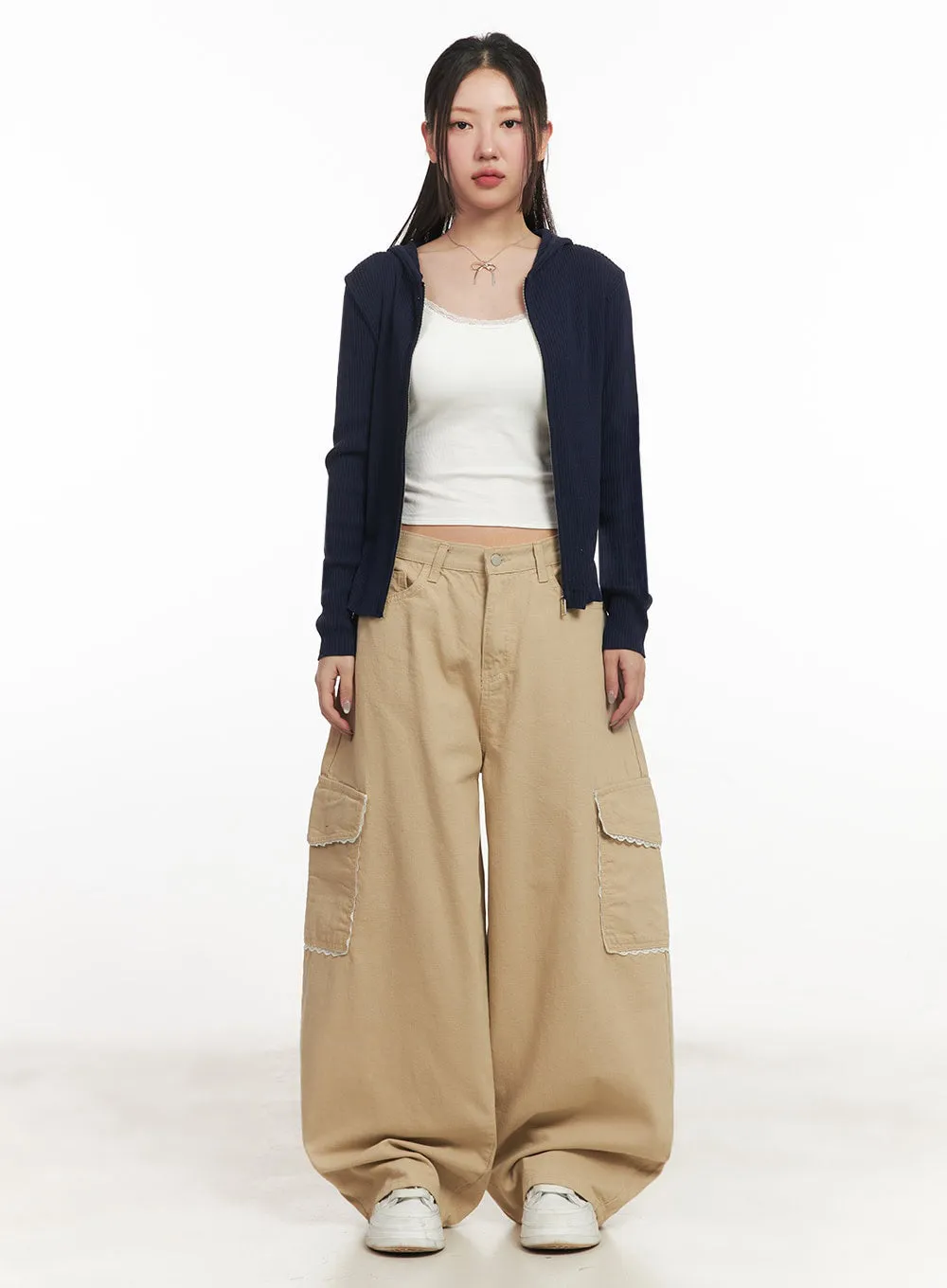 Hooded Zip-Up Cardigan IM524