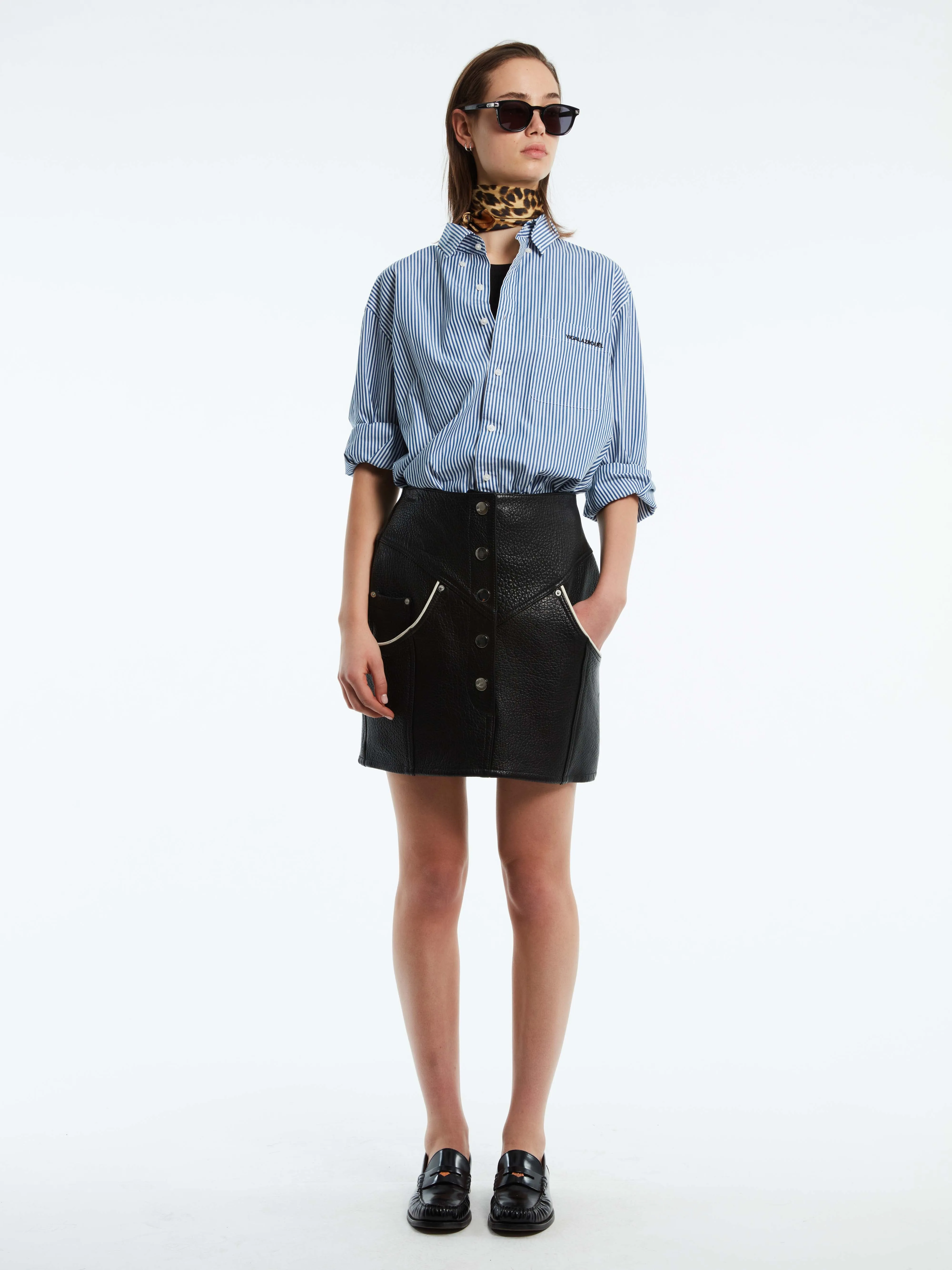 LEATHER MINI SKIRT