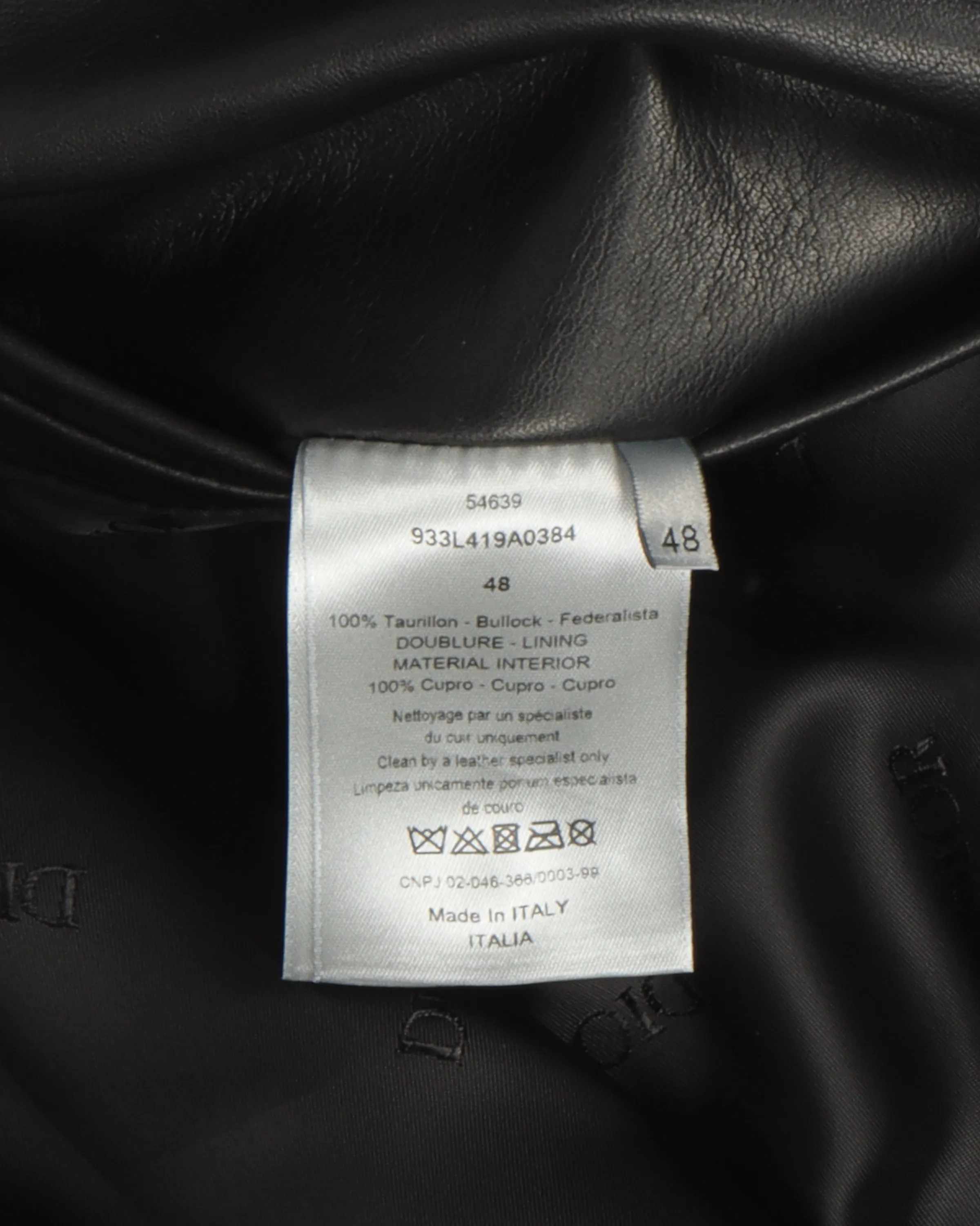 Leather Zip-Up Bomber Jacket