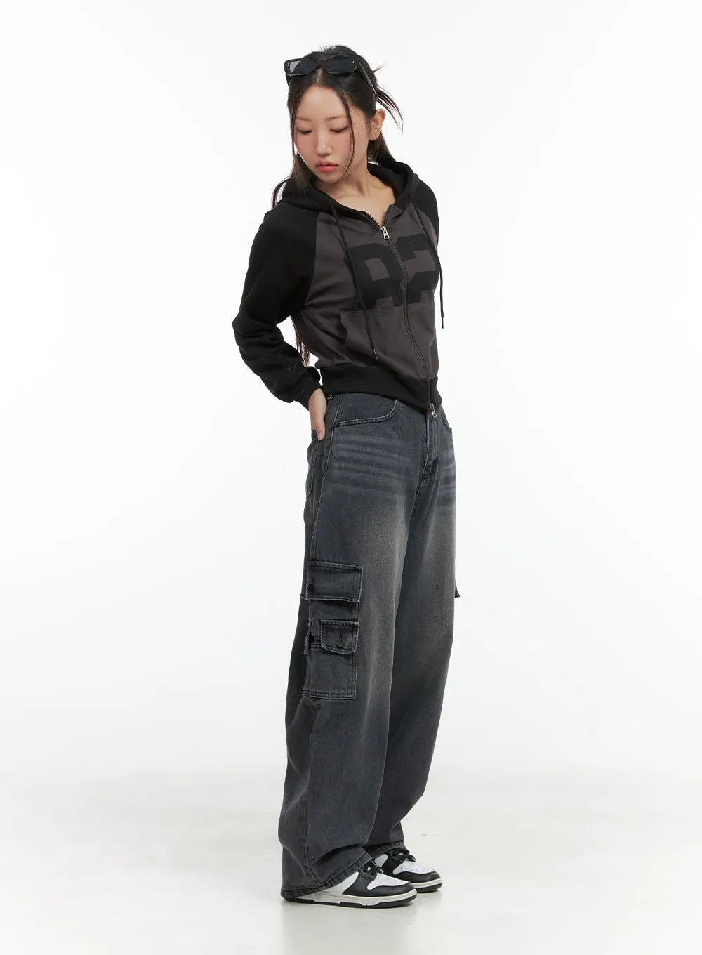 Lettered Zip Up Hoodie CO417