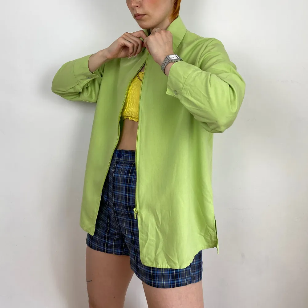 Lime Zip Up Top - MEDIUM