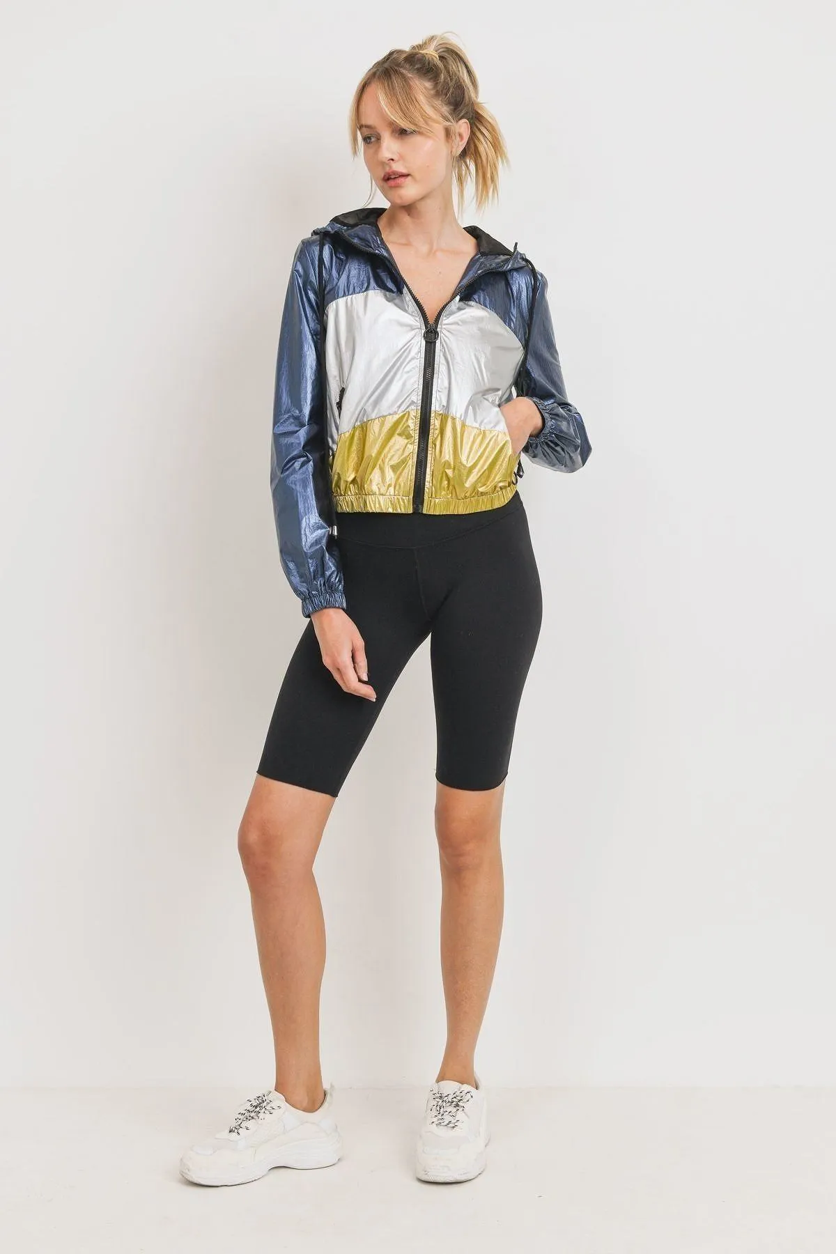 Metallic Color Block Jacket