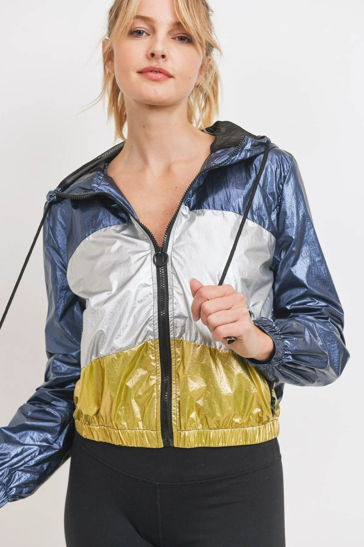 Metallic Color Block Jacket