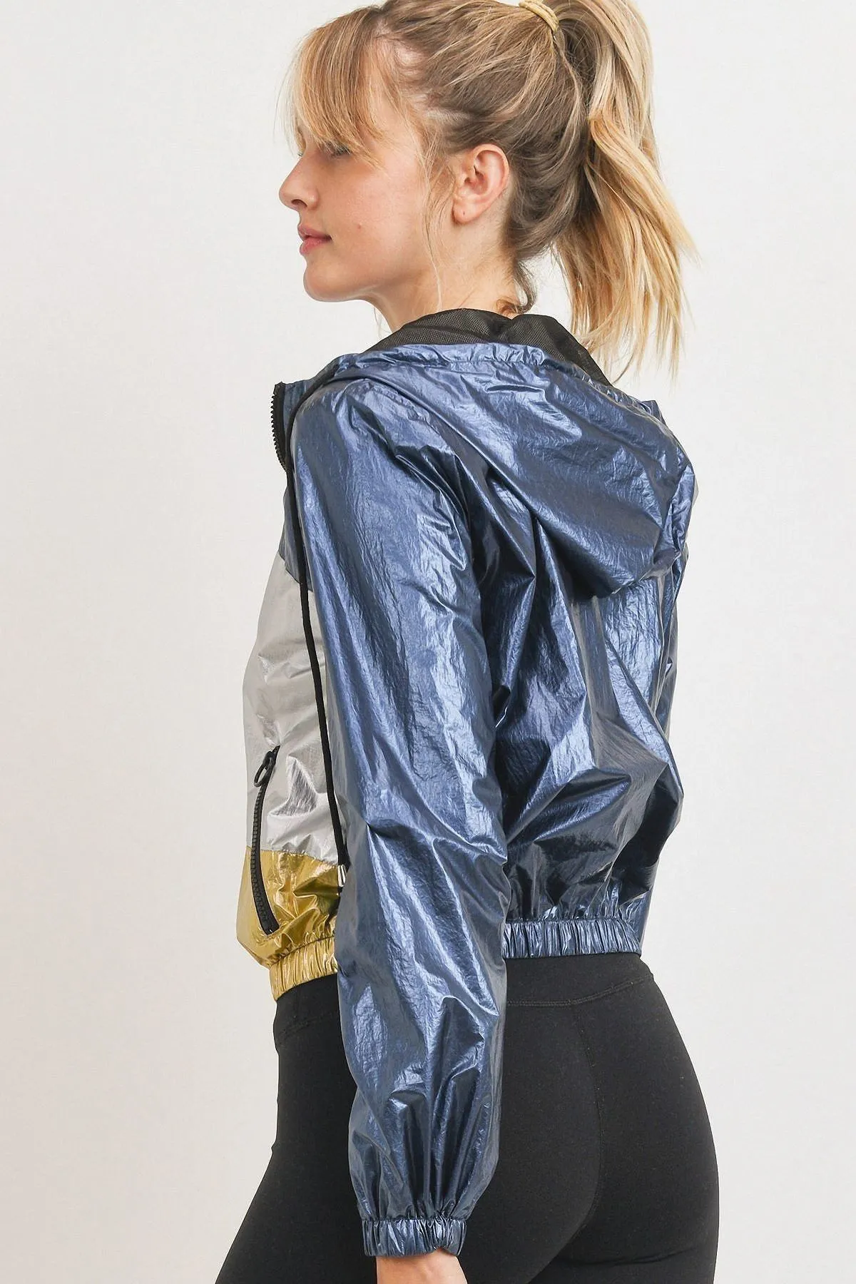 Metallic Color Block Jacket