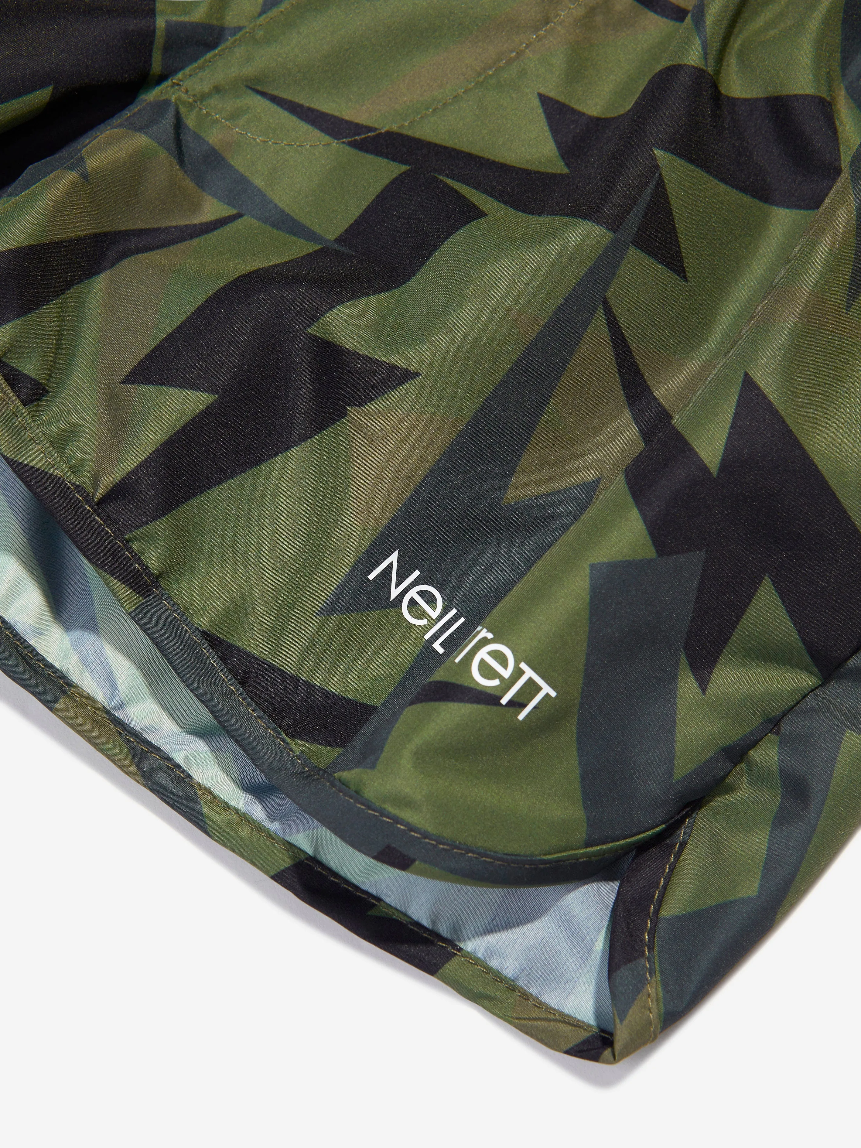 Neil Barrett Boys Thunderbolt Swim Shorts in Green