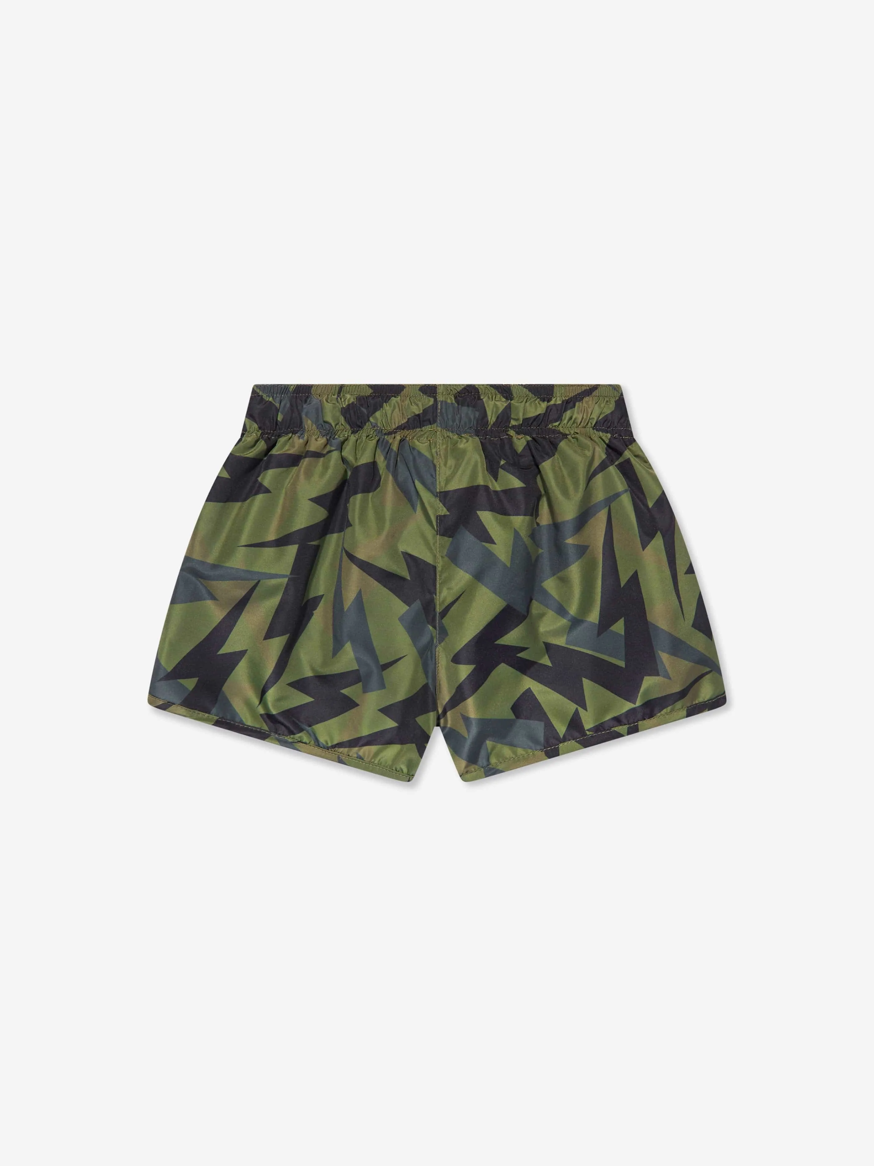 Neil Barrett Boys Thunderbolt Swim Shorts in Green