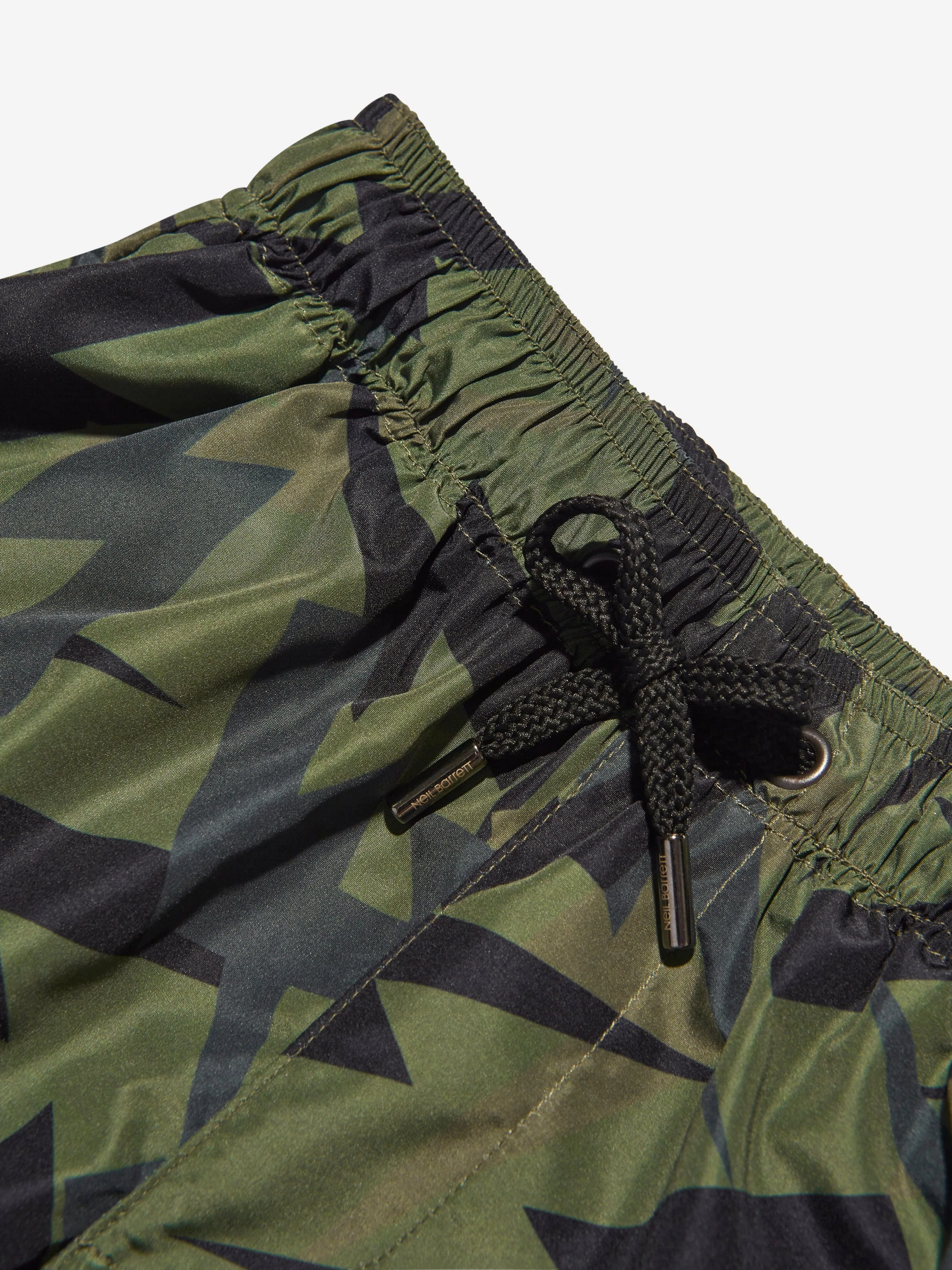 Neil Barrett Boys Thunderbolt Swim Shorts in Green