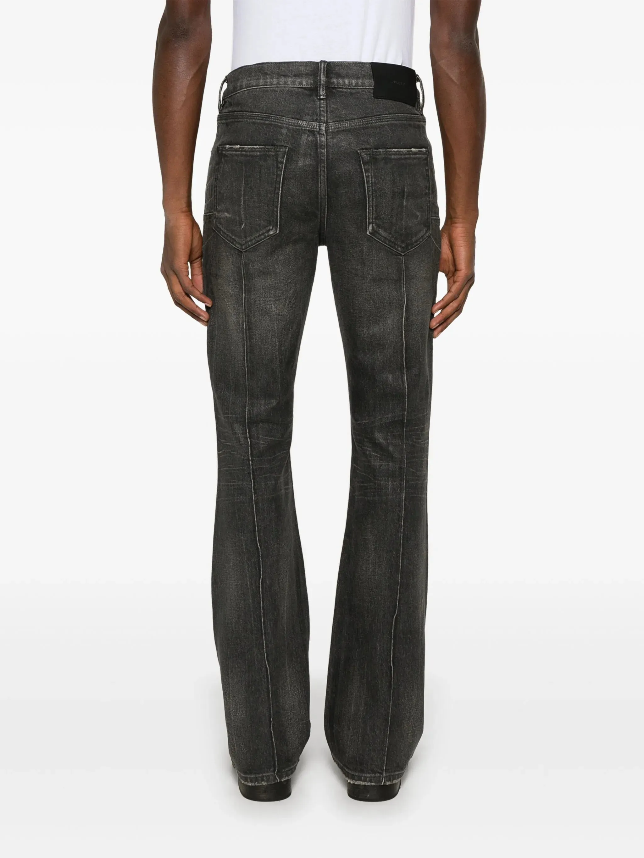 P004 Pintuck Flare Coated Jean