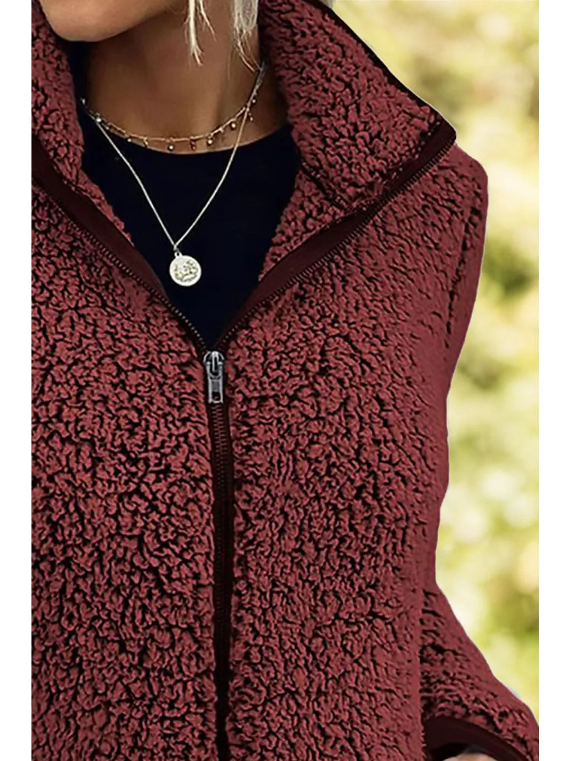 Pocketed Zip Up Turtleneck Jacket