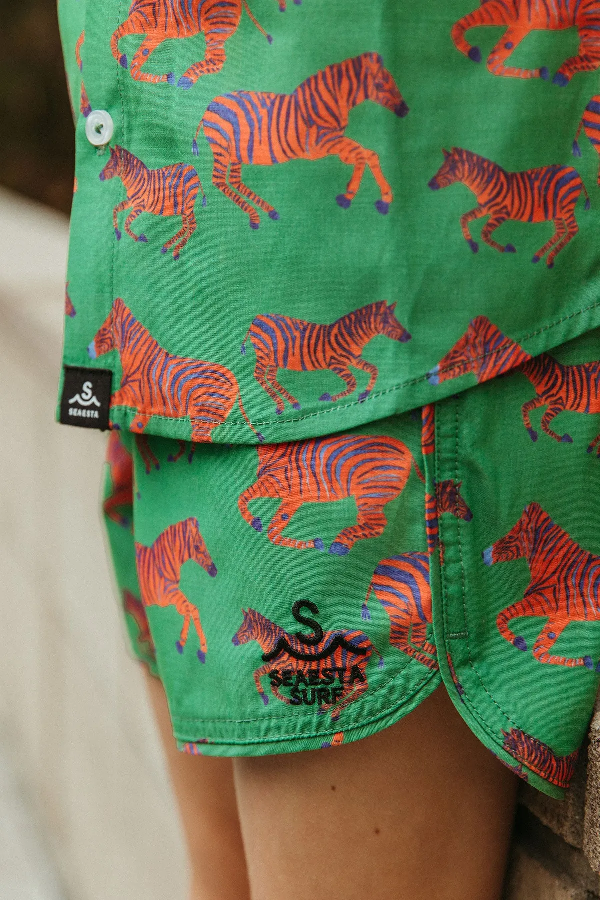 Zébre Button Up Shirt / KIDS / Emerald